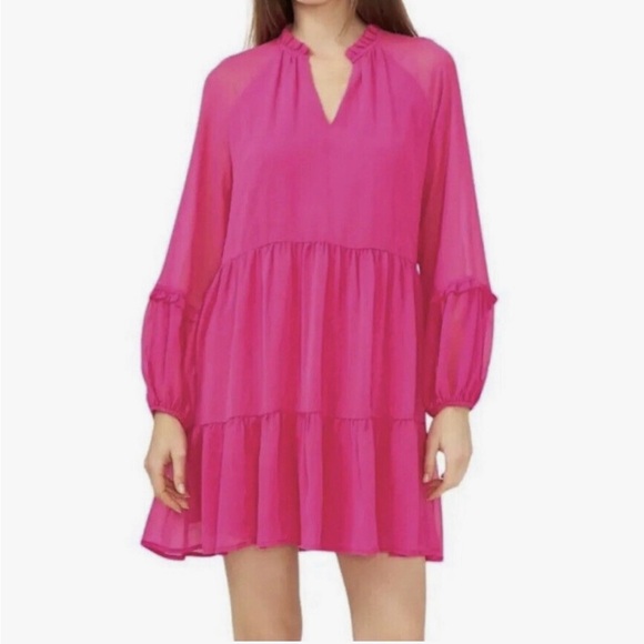 Vince Camuto Dresses & Skirts - Vince Camuto Valentine’s long sleeve dress hot pink NWT. Feminine Barbie ballet